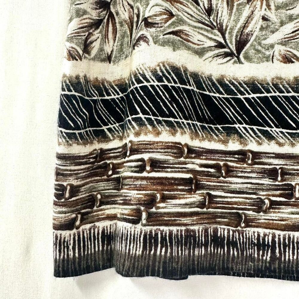 STUDIO C VTG 90s Linen Botanical Nature Print Faux Wrap Mini Skirt Womens 12 - Picture 3 of 6